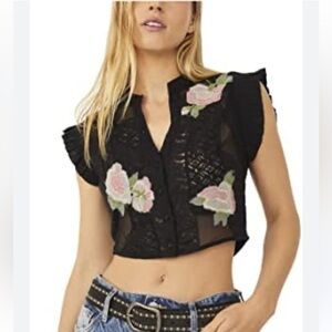 Free People Rose Garden Lace Top